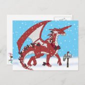 Kerstdraak Feestdagenkaart (Voorkant / Achterkant)