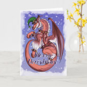 Kerstdraak Kaart (Gele Bloem)