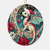 Kerstdraak Keramisch Ornament (Links)