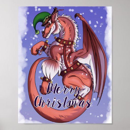 Kerstdraak Poster (Voorkant)