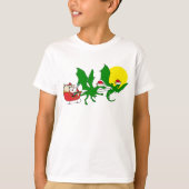 Kerstdraak RrenDER-vliegende kerstkerststaartslee  T-shirt (Voorkant)