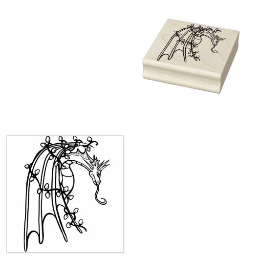 Kerstdraak Rubberstempel (Gestempeld)