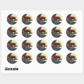kerstdrakensticker ronde sticker (Vel)
