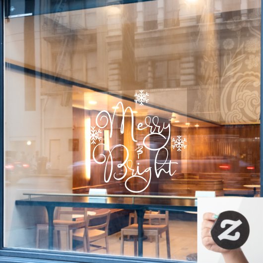 kerstdrank & Bright Snowflake-winkel Raamsticker (Cafe Raam)