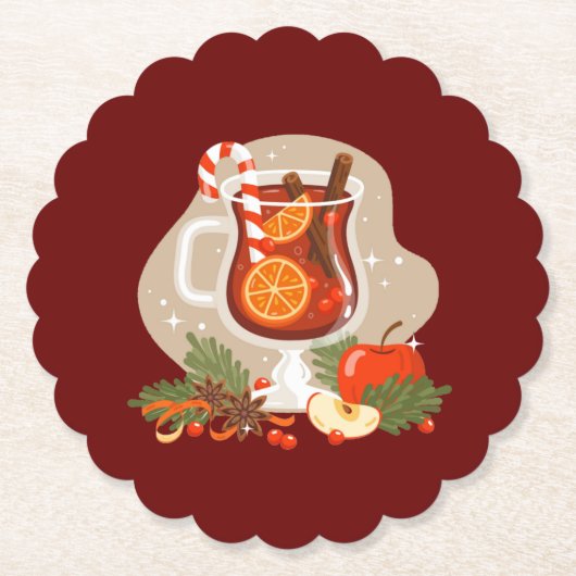 kerstdrank kartonnen onderzetters (Voorkant)
