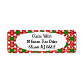 Kerstdriehoek Quilt Etiket (Voorkant)