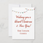 Kerstdroog en Bright-nachtrood script Notitiekaartje (Achterkant)