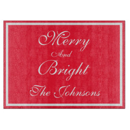 Kerstdroog en heldere, aangepaste naam Cute Red Snijplank