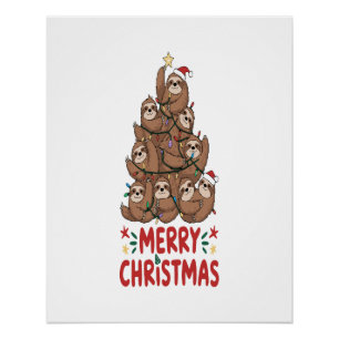 Kerstdroom Luiaard Vrolijk Feest Perfect Poster