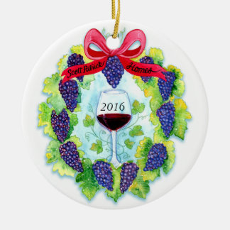 kerstdruiven Wreath Custom Scott Patrick Homes Keramisch Ornament