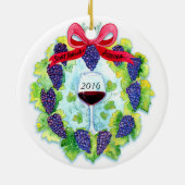 kerstdruiven Wreath Custom Scott Patrick Homes Keramisch Ornament (Achterkant)