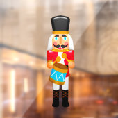 kerstdrummer Boy Nutcracker Window Cling Raamsticker (Vel 2)