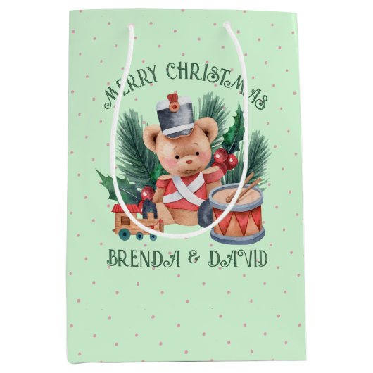 kerstdrummer medium cadeauzakje (Voorkant)