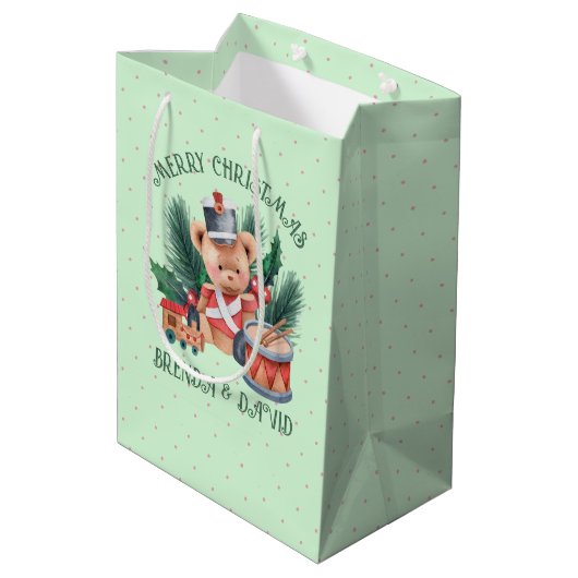 kerstdrummer medium cadeauzakje (Achterkant Gekanteld)