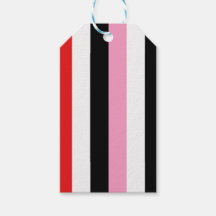 Kerstdruppels! Label met gestreept cadeau