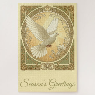 Kerstduif Art Nouveau esthetisch ontwerp Legpuzzel