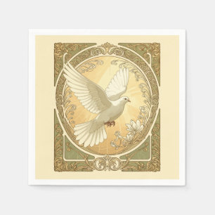 Kerstduif Art Nouveau esthetisch ontwerp Servet