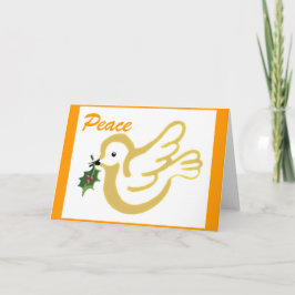 Kerstduif gouden feestdagen kaart