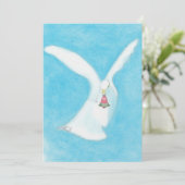 Kerstduif met Bel Feestdagenkaart (Staand voorkant)