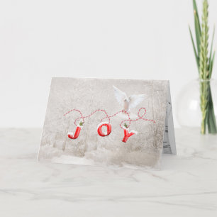 kerstduif met vreugde kaart
