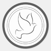 Kerstduif van vrede - Grijs en Wit Ronde Sticker (Voorkant)