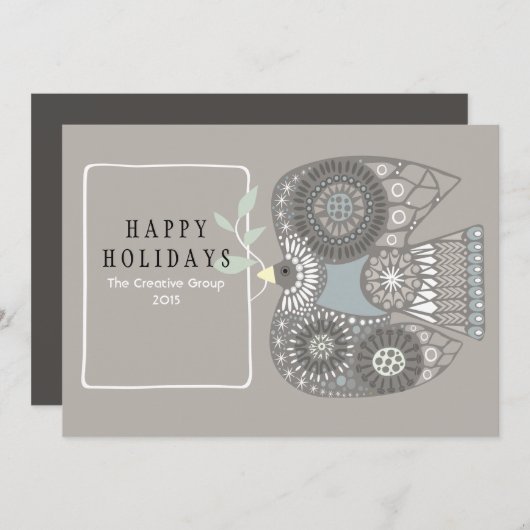 KERSTDUIF van VREDE Wenskaart Feestdagenkaart (Voorkant / Achterkant)