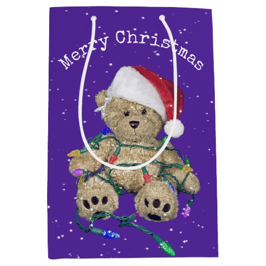 Kerstduitenbeer in gepantserde lichten medium cadeauzakje (Voorkant)