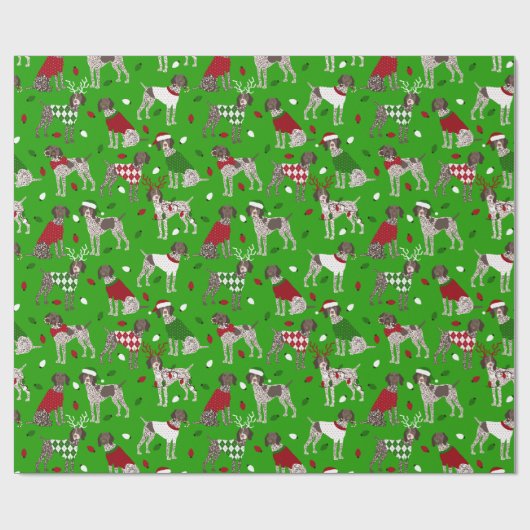 KerstDuitse Shorthaired Pointer Cadeaupapier (Vlak)