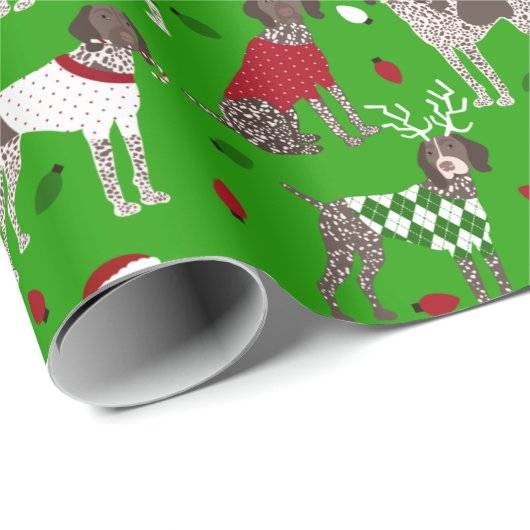 KerstDuitse Shorthaired Pointer Cadeaupapier (Rol Hoek)
