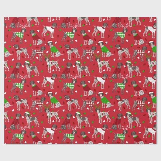 KerstDuitse Shorthaired Pointer Cadeaupapier (Vlak)