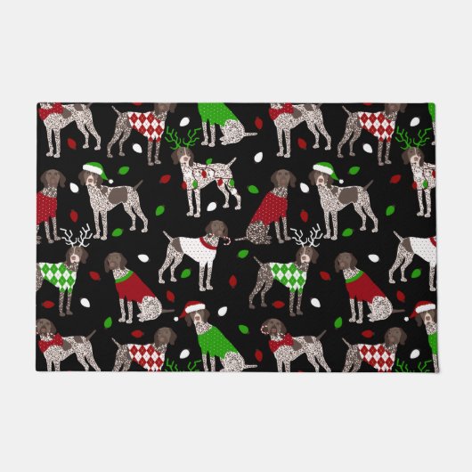 KerstDuitse Shorthaired Pointer Doormat Deurmat (Voorkant)