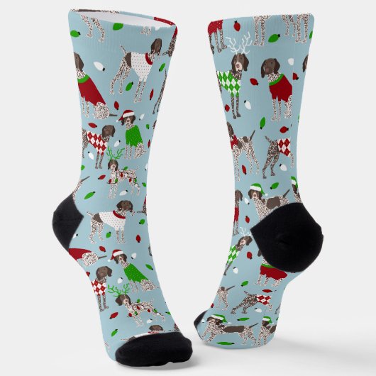 KerstDuitse Shorthaired Pointer Socks Sokken (Gebogen)
