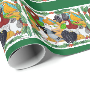 kerstduiven cadeaupapier
