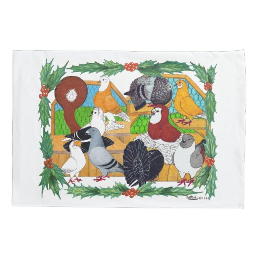 kerstduiven kussensloop (Achterkant)