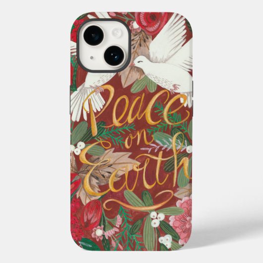 Kerstduiven met Kerstvakantie Vrede op Aarde Case-Mate iPhone Case (Achterkant)