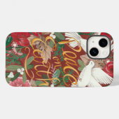 Kerstduiven met Kerstvakantie Vrede op Aarde Case-Mate iPhone Case (Achterkant (horizontaal))