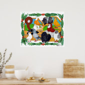 kerstduiven poster (Keuken)