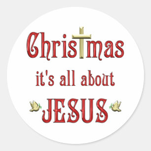 kerstduiven ronde sticker