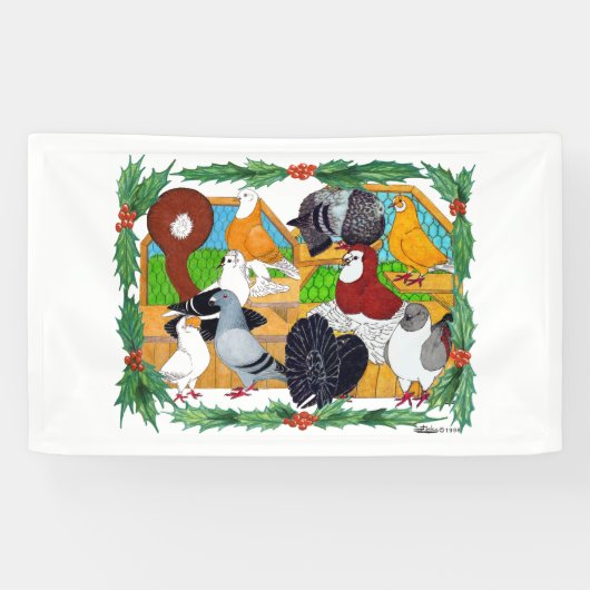 kerstduiven spandoek (Horizontaal)