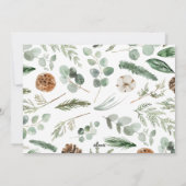 Kerstdusty blauw 1 foto botanisch script feestdagenkaart (Achterkant)