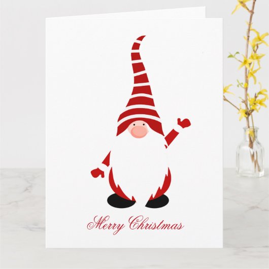 kerstdwerg dwergdwerg klassiek kerstfeest kaart (Gele Bloem)