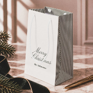 Kersteditie Groen & Crème Gestreepte Prettig Kerst Klein Cadeauzakje
