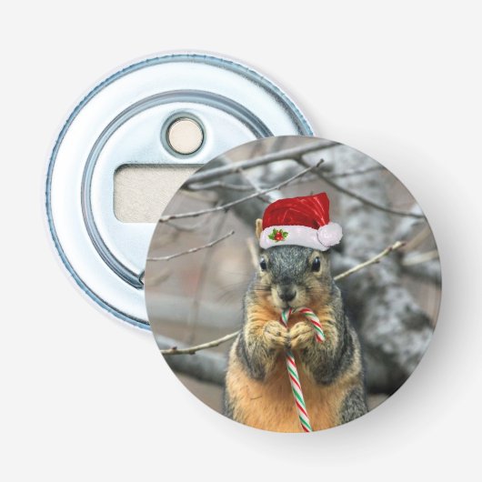 kersteekhoorn button flesopener (Voorkant)