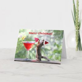 kersteekhoorn Drink een cocktail Feestdagen Kaart