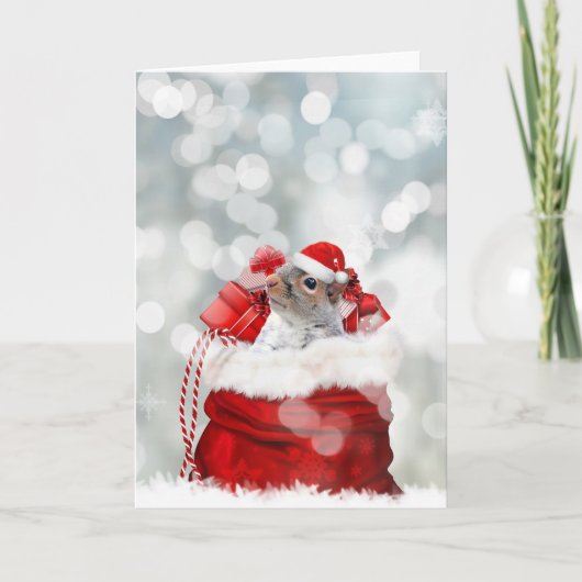 kersteekhoorn feestdagen kaart (Voorkant)