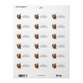 Kersteekhoorn in een kersthat etiket (Full Sheet)