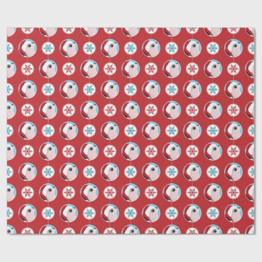 Kerstegel en Snowflake Festive Pattern Cadeaupapier (Vlak)