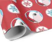 Kerstegel en Snowflake Festive Pattern Cadeaupapier (Rol Hoek)