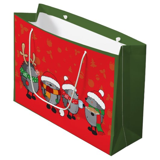 kerstegel large cadeautasje (Voorkant Gekanteld)