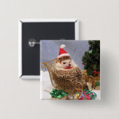 kerstegel vierkante button 5,1 cm (Voorkant /achterkant)